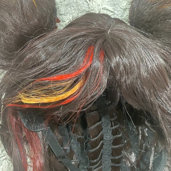 Game Genshin Impact XinYan Cosplay Wig Xin Yan Short Brown - Picture 4 of 6